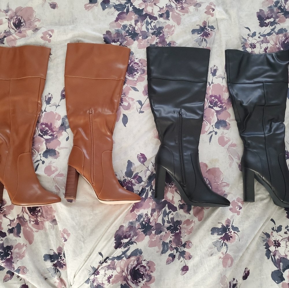 Wide calf heel boots set